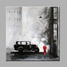 Single  Classic Pure Hand Draw Ready To Hang Decorative Painting Street View Oil Painting