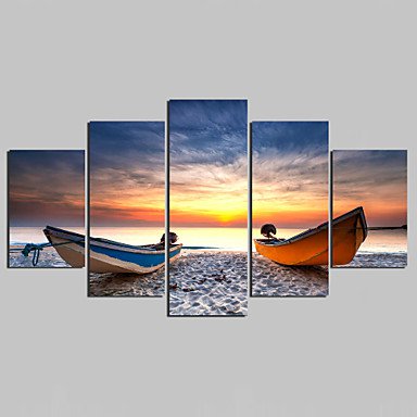 Unframed Canvas Print Landscape Modern,Five Panels Canvas Any Shape Print Wall Decor For Home Deco