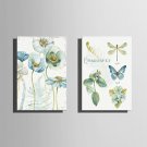 E-HOME Stretched Canvas Art  Quietly Elegant Flowers And Butterflies Series 1  Decoration Painting