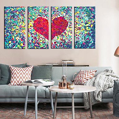Stretched Canvas Art Abstract Love Set of 4