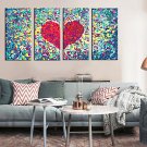 Stretched Canvas Art Abstract Love Set of 4