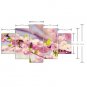 Stretched Canvas Print Floral/Botanical Style Modern,Five Panels Canvas Any Shape Print Wall Decor
