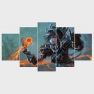 Stretched Canvas Print People Cartoon Style Modern,Five Panels Canvas Any Shape Print Wall Decor F