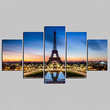 Unframed Canvas Print Landscape Modern,Five Panels Canvas Any Shape Print Wall Decor For Home Deco