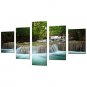 Canvas Set Landscape Floral/Botanical Modern Realism,Five Panels Canvas Any Shape Print Wall Decor