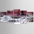 Canvas Set Landscape / Floral/Botanical Modern / Realism,Five Panels Canvas Any Shape Print Wall D