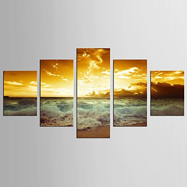Canvas Set Famous Landscape Modern Realism,Five Panels Canvas Any Shape Print Wall Decor For Home