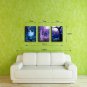 E-HOME Stretched LED Canvas Print Art The Moonlight Fantasy Forest LED Flashing Optical Fiber Prin