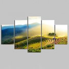 Unframed Canvas Print Landscape Modern,Five Panels Canvas Any Shape Print Wall Decor For Home Deco