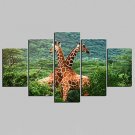 Unframed Canvas Print Animal Modern,Five Panels Canvas Any Shape Print Wall Decor For Home Decorat