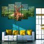 Unframed Canvas Print Animal Modern,Five Panels Canvas Any Shape Print Wall Decor For Home Decorat