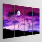 E-HOME Stretched Canvas Art Under A Tree Decorative Painting  Set of 4