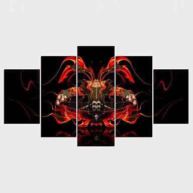 Stretched Canvas Print Landscape Fantasy Style Modern,Five Panels Canvas Any Shape Print Wall Deco
