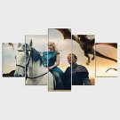 Stretched Canvas Print People Animal Style Modern,Five Panels Canvas Any Shape Print Wall Decor Fo