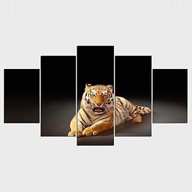 Stretched Canvas Print Animal Style Modern,Five Panels Canvas Any Shape Print Wall Decor For Home