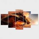 Stretched Canvas Print Animal Style Modern,Five Panels Canvas Any Shape Print Wall Decor For Home