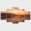 Stretched Canvas Print Landscape Style Modern,Five Panels Canvas Any Shape Print Wall Decor For Ho