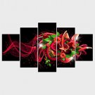 Stretched Canvas Print Floral/Botanical Style Modern,Five Panels Canvas Any Shape Print Wall Decor