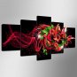 Stretched Canvas Print Floral/Botanical Style Modern,Five Panels Canvas Any Shape Print Wall Decor