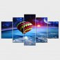 Stretched Canvas Print Landscape Leisure Style Modern,Five Panels Canvas Any Shape Print Wall Deco