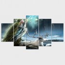 Stretched Canvas Print Fantasy Cartoon Style Modern,Five Panels Canvas Any Shape Print Wall Decor