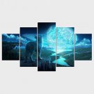 Stretched Canvas Print Animal Style Modern,Five Panels Canvas Any Shape Print Wall Decor For Home