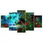 Stretched Canvas Print Animal Style Modern,Five Panels Canvas Any Shape Print Wall Decor For Home