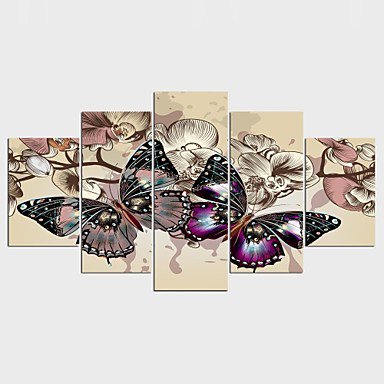 Stretched Canvas Print Animal Style Modern,Five Panels Canvas Any Shape Print Wall Decor For Home