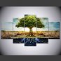 Stretched Canvas Print Floral/Botanical Style Modern,Five Panels Canvas Any Shape Print Wall Decor