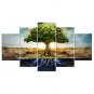 Stretched Canvas Print Floral/Botanical Style Modern,Five Panels Canvas Any Shape Print Wall Decor