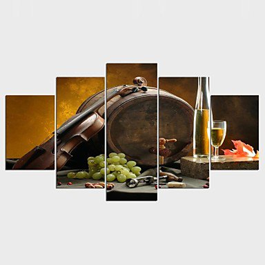 Stretched Canvas Print Landscape Still Life Style Modern,Five Panels Canvas Any Shape Print Wall D