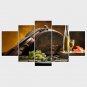 Stretched Canvas Print Landscape Still Life Style Modern,Five Panels Canvas Any Shape Print Wall D