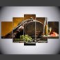 Stretched Canvas Print Landscape Still Life Style Modern,Five Panels Canvas Any Shape Print Wall D