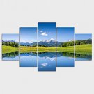 Stretched Canvas Print Floral/Botanical Style Modern,Five Panels Canvas Any Shape Print Wall Decor
