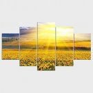 Stretched Canvas Print Landscape Floral/Botanical Style Modern,Five Panels Canvas Any Shape Print