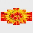 Stretched Canvas Print Floral/Botanical Modern,Five Panels Canvas Any Shape Print Wall Decor For H