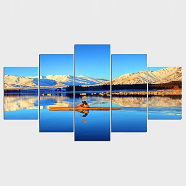 Stretched Canvas Print Landscape Still Life Modern,Five Panels Canvas Any Shape Print Wall Decor F