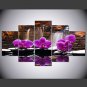 Stretched Canvas Print Floral/Botanical Style Modern,Five Panels Canvas Any Shape Print Wall Decor