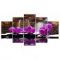 Stretched Canvas Print Floral/Botanical Style Modern,Five Panels Canvas Any Shape Print Wall Decor