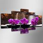 Stretched Canvas Print Floral/Botanical Style Modern,Five Panels Canvas Any Shape Print Wall Decor