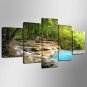 Stretched Canvas Print Floral/Botanical Style Modern,Five Panels Canvas Any Shape Print Wall Decor