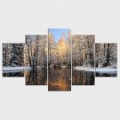 Stretched Canvas Print Floral/Botanical Style Modern,Five Panels Canvas Any Shape Print Wall Decor