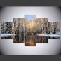 Stretched Canvas Print Floral/Botanical Style Modern,Five Panels Canvas Any Shape Print Wall Decor