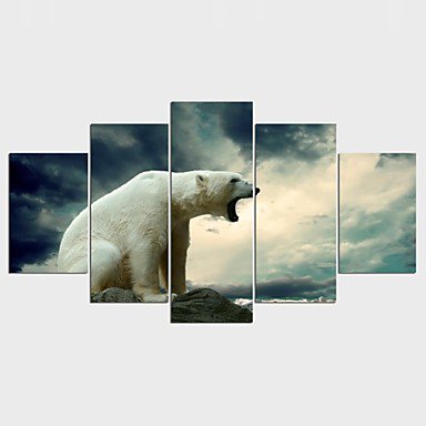 Stretched Canvas Print Animal Modern,Five Panels Canvas Any Shape Print Wall Decor For Home Decora