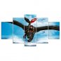 Stretched Canvas Print Animal Cartoon Modern,Five Panels Canvas Any Shape Print Wall Decor For Hom
