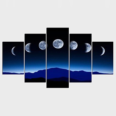 Stretched Canvas Print Fantasy Style Modern,Five Panels Canvas Any Shape Print Wall Decor For Home