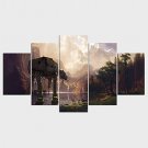 Stretched Canvas Print Fantasy Floral/Botanical Style Modern,Five Panels Canvas Any Shape Print Wa