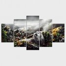 Stretched Canvas Print Animal Style Modern,Five Panels Canvas Any Shape Print Wall Decor For Home
