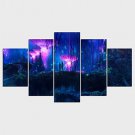 Stretched Canvas Print Landscape Fantasy Style Modern,Five Panels Canvas Any Shape Print Wall Deco