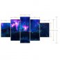 Stretched Canvas Print Landscape Fantasy Style Modern,Five Panels Canvas Any Shape Print Wall Deco